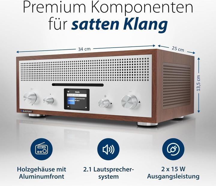 Produktbild Blaupunkt Nostalgie Internetradio mit CD | MILANO