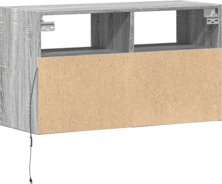 Actual product image VidaXL TV cabinet Wall unit Lowboard Hanging with LED lighting Grey Sonoma