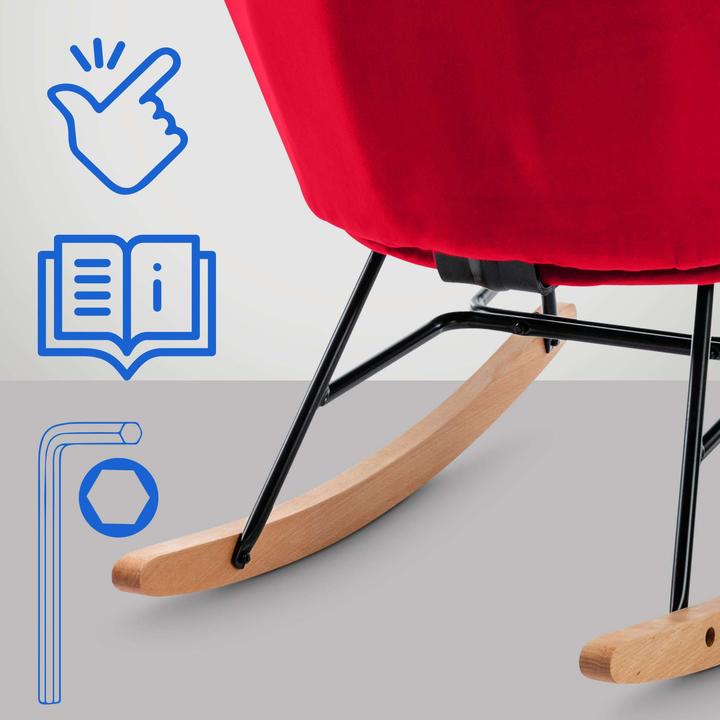Actual product image CLP Sanka Velvet Rocking Chair, red