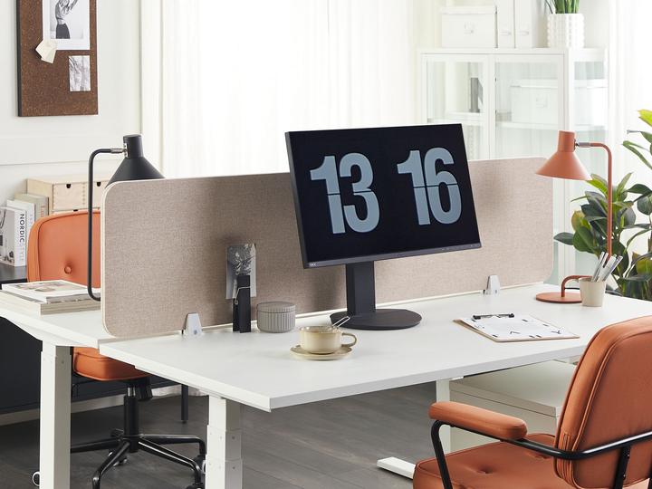 Produktbild Beliani Schreibtischtrennwand beige 160 x 40 cm WALLY