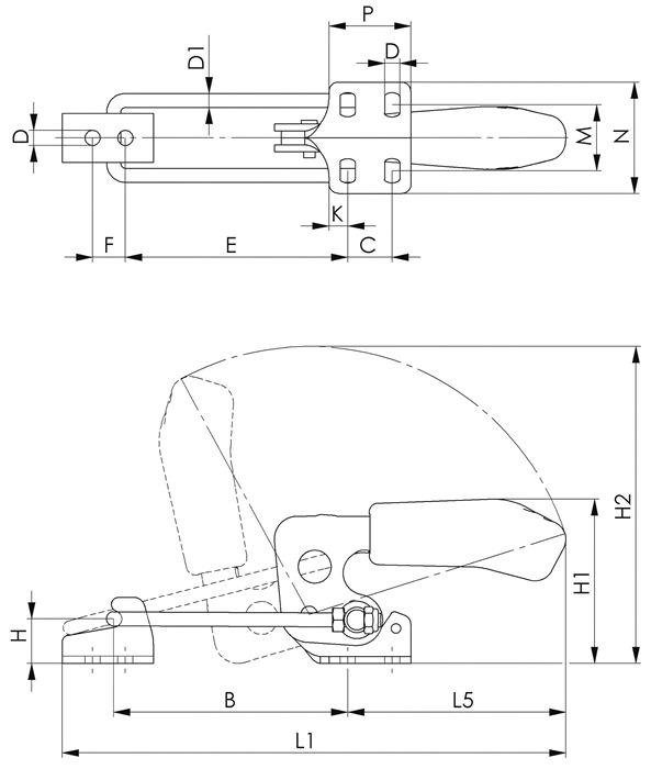 Produktbild Amf Verschlussspanner Nr. 6848H Grösse 3 horizontal (101 mm)