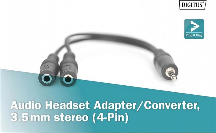 Image du produit Digitus Câble adaptateur pour casque d'écoute TRRS (Adaptateur de casque)