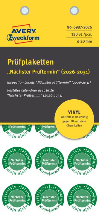 Produktbild Avery Prüfplaketten