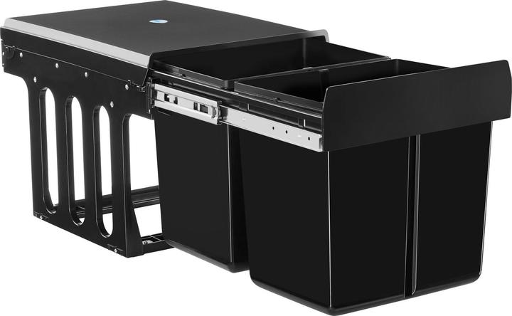 Actual product image tectake waste collector Ashlyn, 2-way separation, 30L, telescopic rails (30 l)