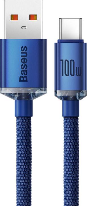 Image du produit Baseus Crystal Shine Series Fast Charging Data Cable USB to Type-C 100W 2m Blue (2 m, USB 2.0)