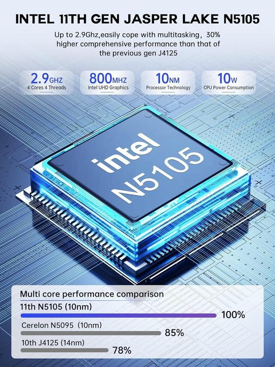 Actual product image AceMagic AK1PRO Mini PC N5105 (Intel Celeron N5105, 16 GB, 512 GB)