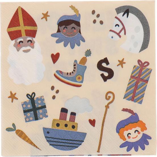 Image du produit Folat 'Welcome Sint & Pieten' - Sint et Pieten - 12,5 x 12,5 cm - 20 pièces (20 x)
