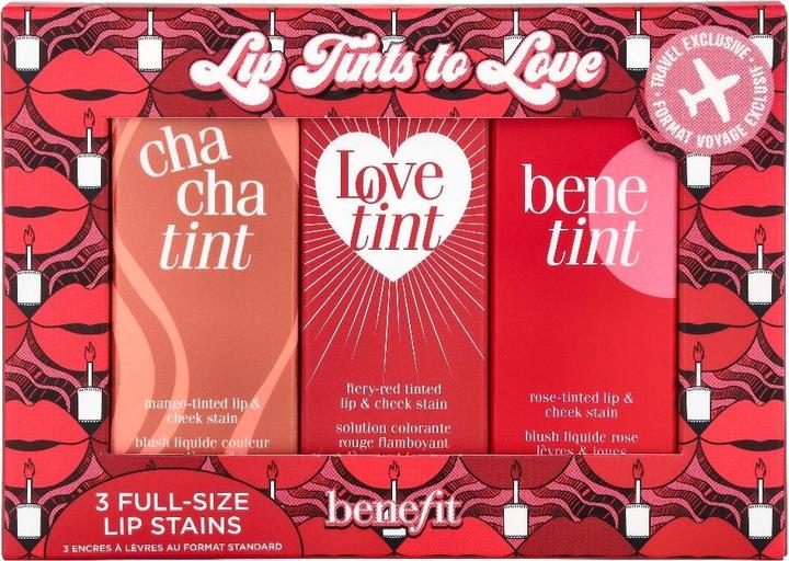 Actual product image BeneFit Cosmetics Lip Tints to Love (Violet, Gold, Red)