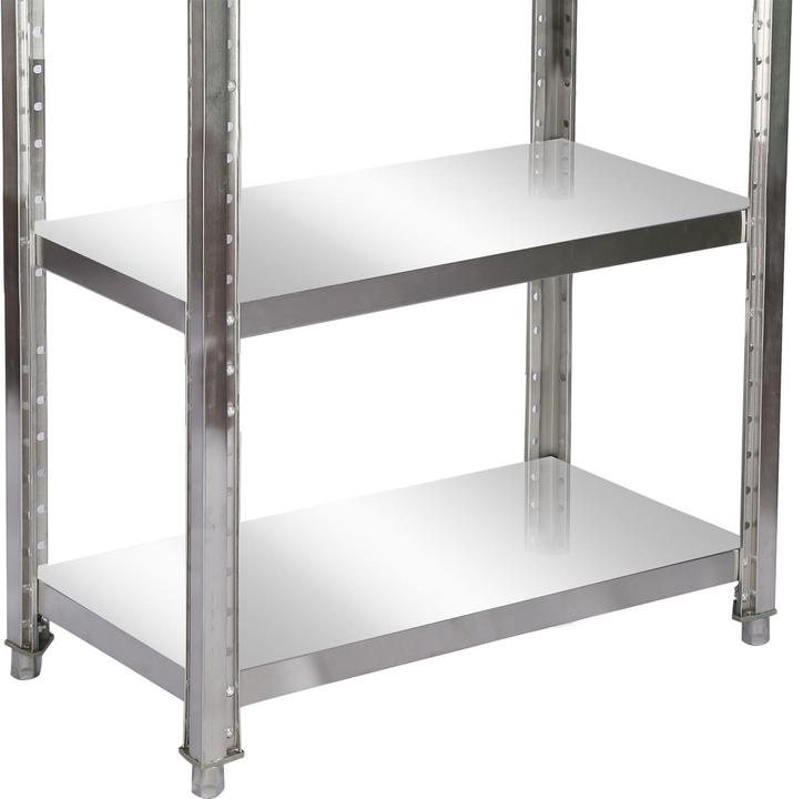 Produktbild Wiltec Edelstahlregal 90x50x155 cm 4 Böden Gastronomie Küchenregal Lager