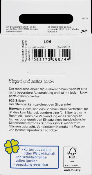 Produktbild dm ebelin Ohrstecker Strassstein 925 Silber