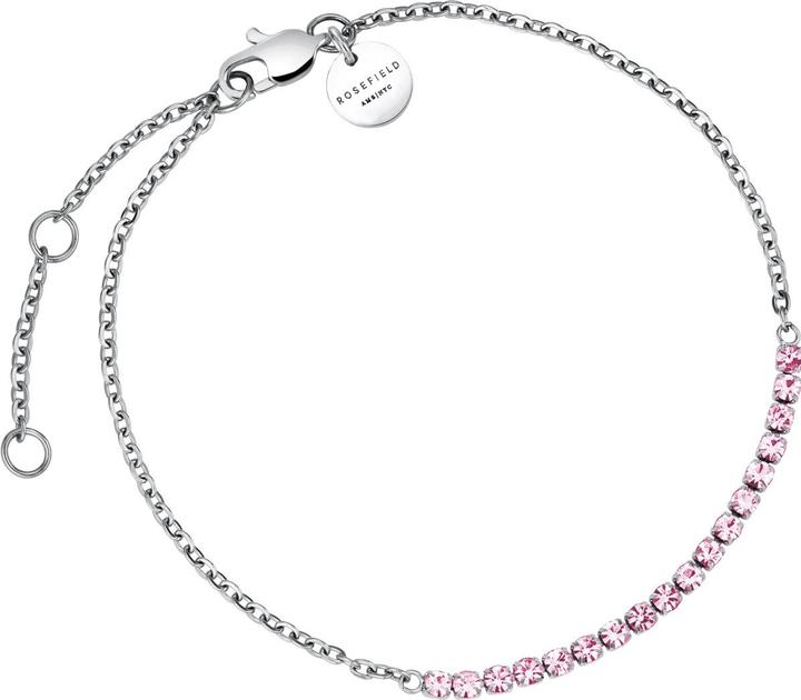 Rosefield Tennis Light Rose Bracelet Silver Armband (19.50 cm, Rhodium plattiert Edelstahl 316L)