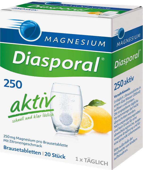 Immagine prodotto magnesium diasporal Magnesio-Diasporal 250 compresse effervescenti attive, 20 pezzi. (20 Pezzo/i, Compressa effervescente)