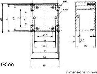 Image du produit Velleman BOITIER ABS - IMPERMÉABLE - GRIS FONCE - 82 x 80 x 55 mm (Boîtier)