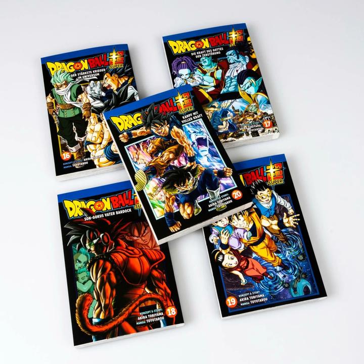 Immagine prodotto Dragon Ball Super, Bände 16-20 im Sammelschuber (Tedesco, Toyotarou, Akira Toriyama (Storia originale), Cordelia Suzuki, 2024)