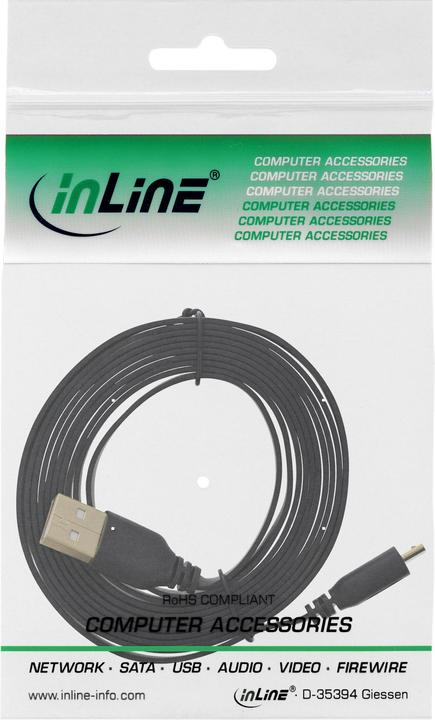 Produktbild InLine USB A – USB Micro-B (5 m, USB 2.0)