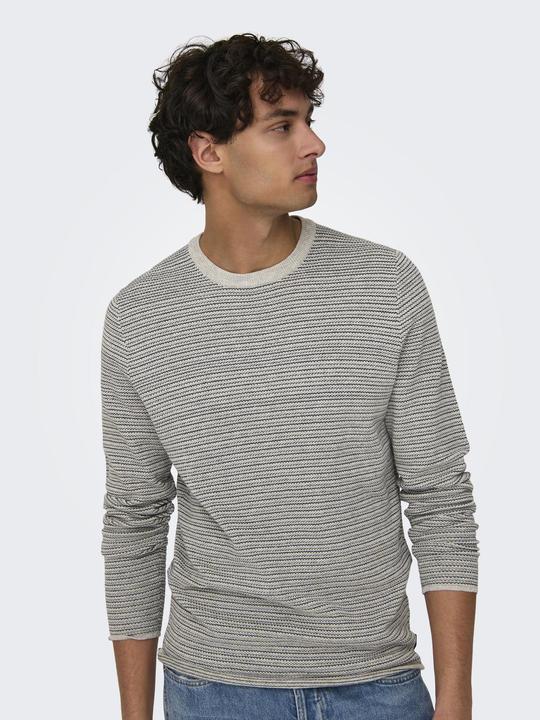 Produktbild Only & Sons Onsniguel Reg 12 Stripe Crew Knit (XXL)