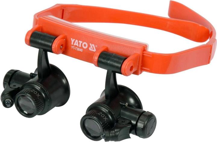 Yato Professional Headband Magnifying Glasses with Illumination | Binocular | 10x/15x/20x/25x | YT-73840