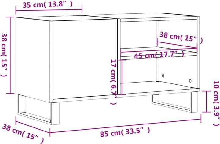 Immagine prodotto VidaXL Plattenschrank Räuchereiche 85x38x48 cm Holzwerkstoff