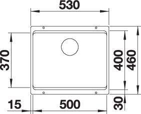Actual product image Blanco Etagon 500-U (Undermount sink, 46 cm, 53 cm)