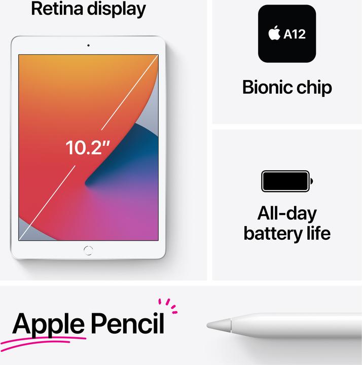 Produktbild Apple iPad 2020 (8. Gen) (nur WLAN, 10.20", 128 GB, Space Gray)
