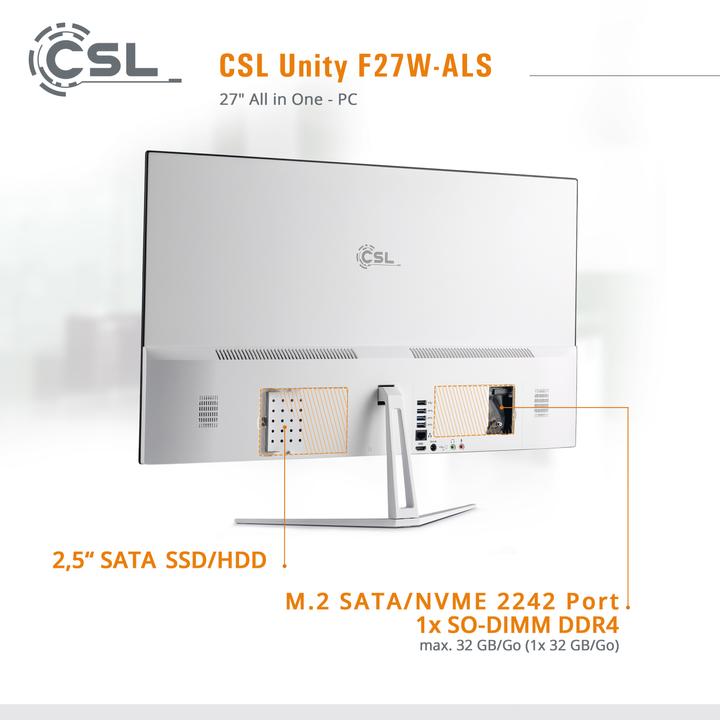 Actual product image CSL All-in-One-PC Unity F27W-ALS 512 GB 8 GB RAM Win 11 Pro (Intel N200, 8 GB, 512 GB, Intel UHD Graphics)