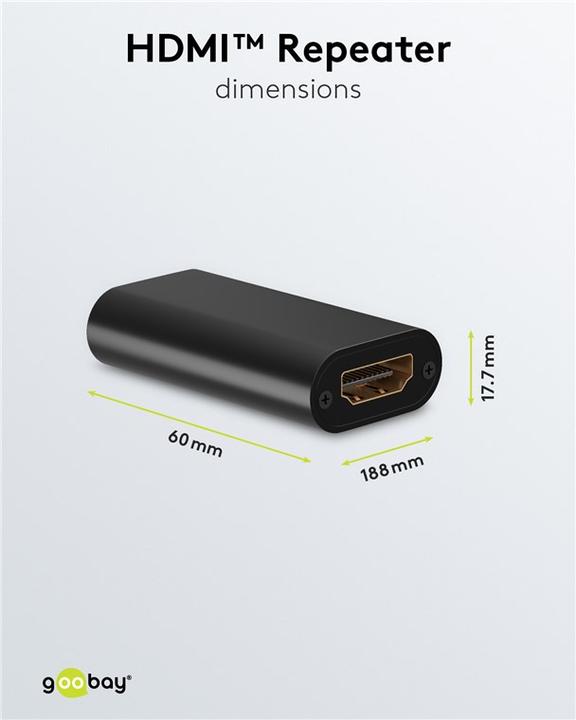 Actual product image Goobay HDMI™ Signal Amplifier 4K @ 30 Hz (0.05 m, HDMI)