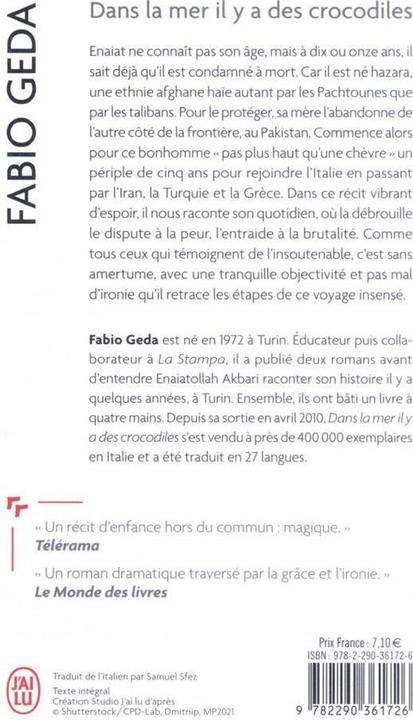 Actual product image Dans la mer il y a des crocodiles (French, Geda Fabio, Akbari Enaiatollah, 2022)