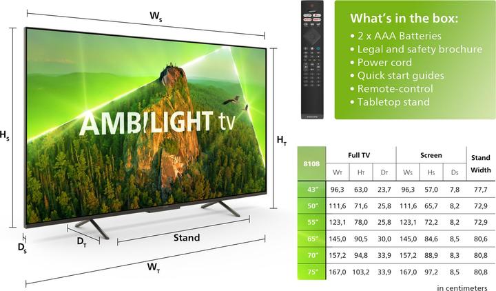 Immagine prodotto Philips 43PUS8108/12 (43", LCD, 4K, 2023)