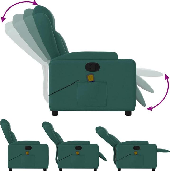 Actual product image VidaXL Massage chair dark green fabric,Colour: dark green,Material
