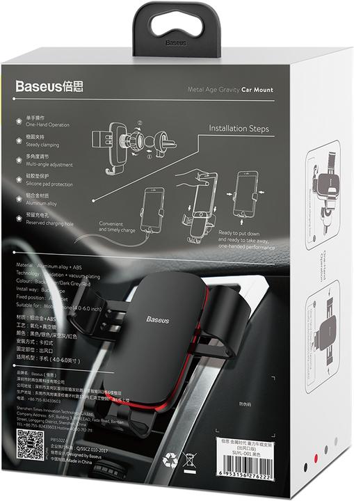 Actual product image Baseus Metal Age Gravity Car Mount (Outlet Version)