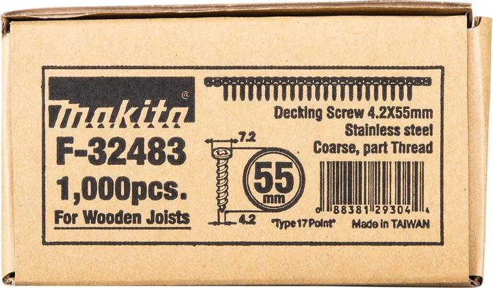 Immagine prodotto Makita Clip di fissaggio rapido Inox 4,2x55mm (F-32483) (Batteria ricaricabile)