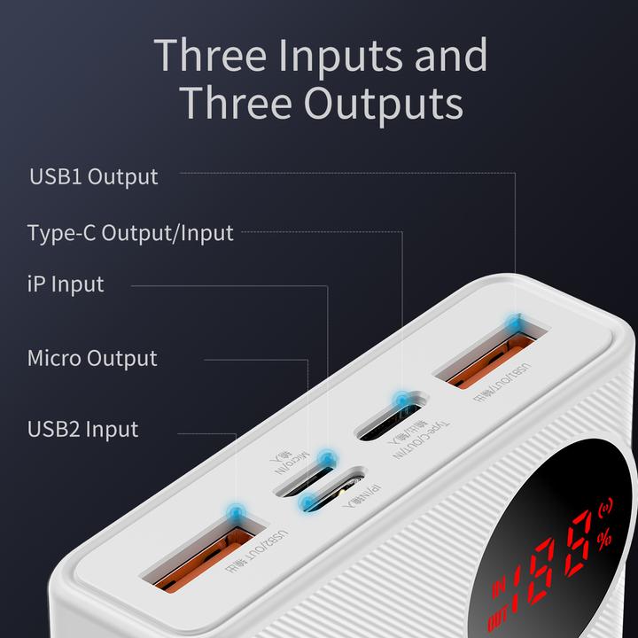 Produktbild Baseus Mulight Digital Display (20000 mAh, 45 W, 74 Wh)
