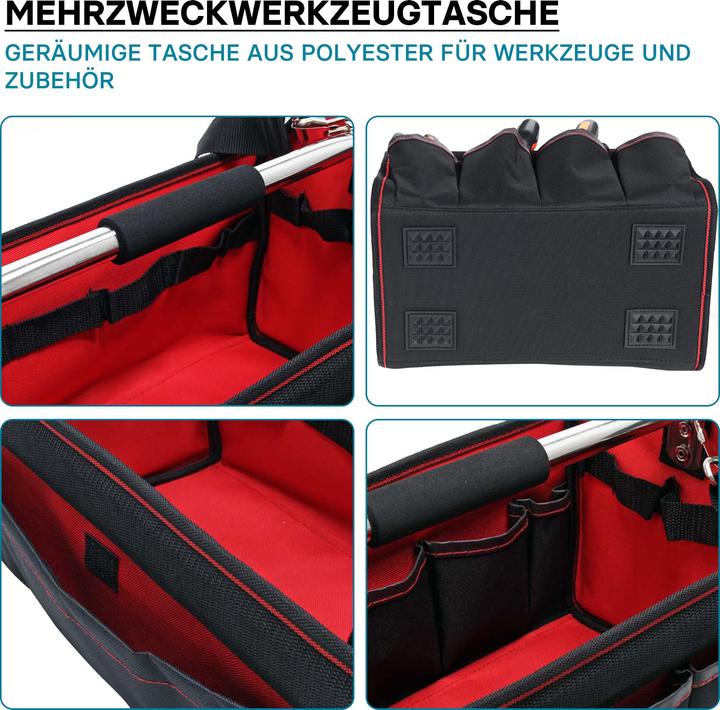 Image du produit Wiltec Sac à outils Taille XL Bandoulière réglable et Poignée Poches intérieures et extérieures Porte-outil