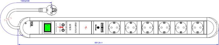 Actual product image Bachmann PRIMO extension cord (6 x, CEE 7/3, 1.75 m)