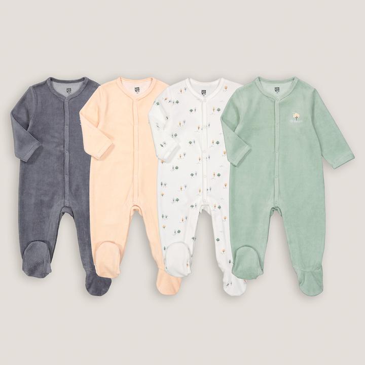 La Redoute Collections 4er-Pack Strampler aus Samt (74)
