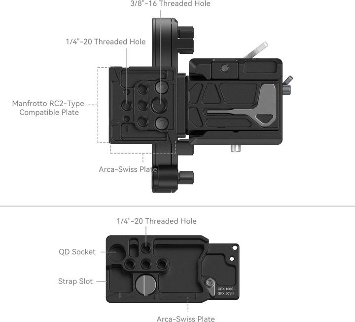 Actual product image SmallRig Mounting Plate FUJIFILM GFX Series Kit Rotatable