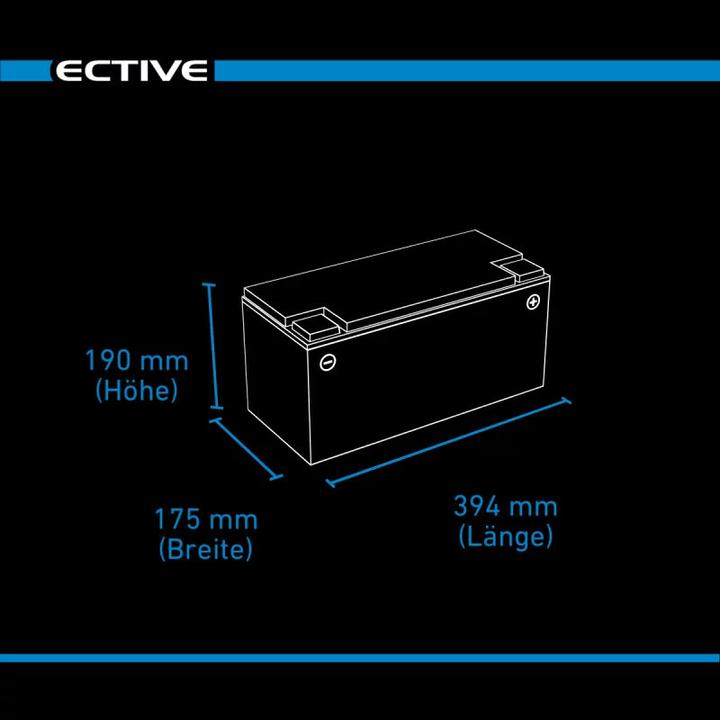 Image du produit Ective DC 120 AGM Deep Cycle 120Ah Versorgungsbatterie (12 V, 120 Ah)