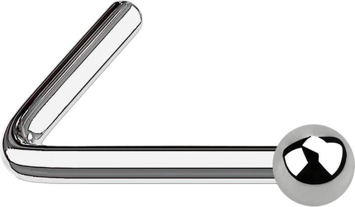 Actual product image Star Piercing Nose stud angled silver with ball (Titanium G23, without brass)