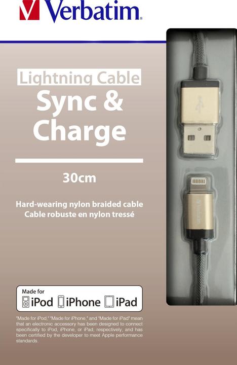 Immagine prodotto Verbatim Cavo Lightning - Champagne Gold - (0.30 m, USB 2.0)