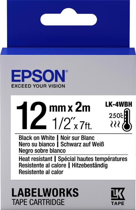 Epson Etikettenkassette Lk-4wbh (1.20 cm, Schwarz)