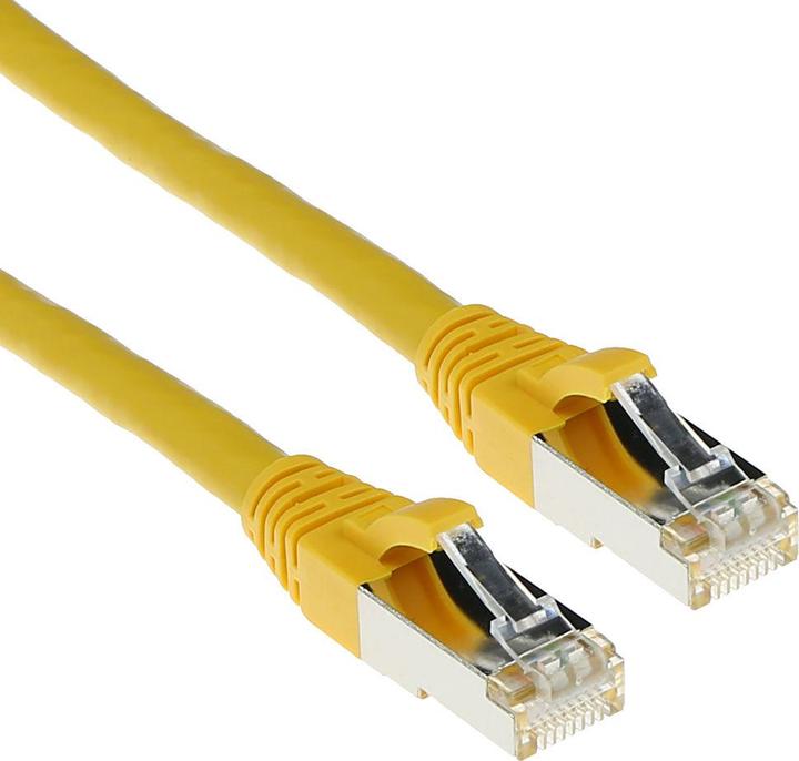 Actual product image Yellow 10 meter SFTP CAT6A patch cable snagless with RJ45 connectors. Cat6a s/ftp snagless yl 10.00m (S/FTP, CAT6a, 10 m)
