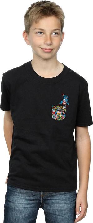 Produktbild Captain America Faux Pocket TShirt Jungen (140, 146)