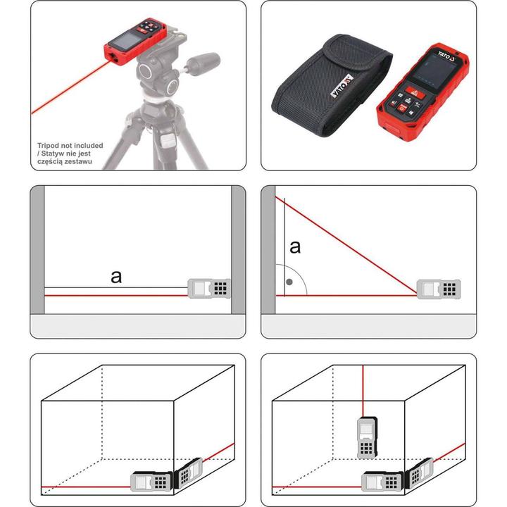 Image du produit Yato Télémètre laser professionnel 0,2-40m (40 m, 670 nm)