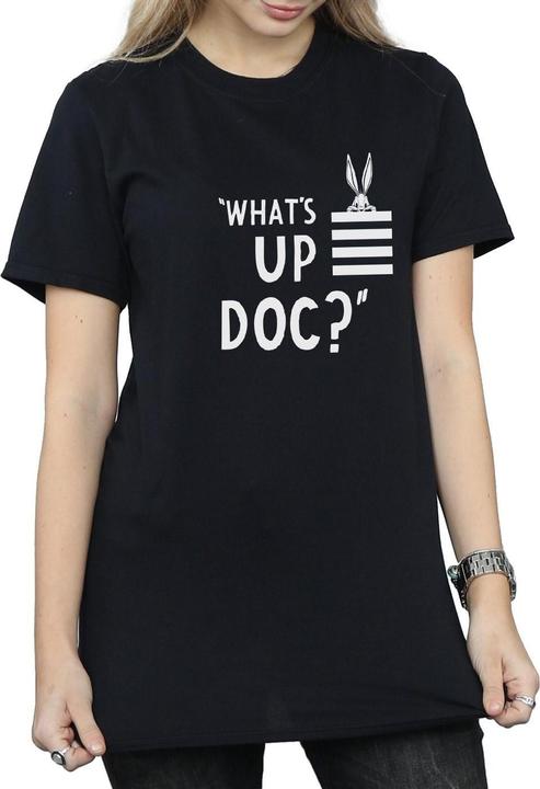 Actual product image Looney Tunes Womens/Ladies Bugs Bunny What's Up Doc Stripes Cotton Boyfriend T-Shirt (XL)