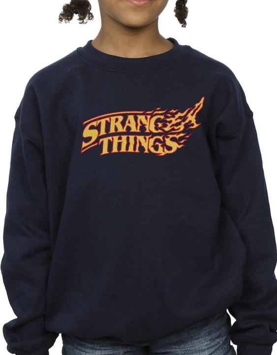 Actual product image Netflix Girls Stranger Things Logo Breaking Sweatshirt (128)