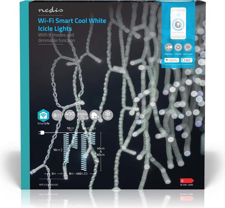 Image du produit Nedis SmartLife Décorative LED | Wi-Fi | Blanc froid | 400 LED | 8.00 m | Android™ / IOS (0.23 m)