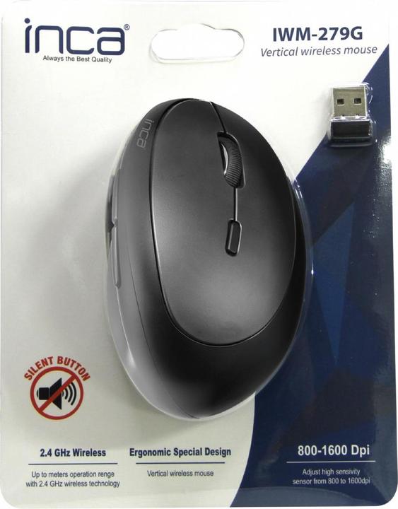 Produktbild Inca IWM-279G Vertikal, kabellos, 1600 DPI, GRAU, Einzelhandel (Kabellos)