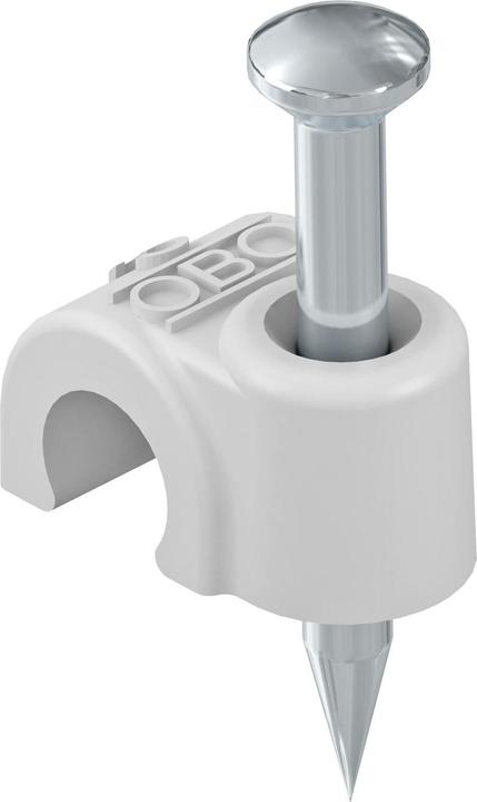 Produktbild OBO Bettermann BETTERMA 2006 35 LGR ISO-Nagel-Clip 6mm, L35, PP, lichtgrau, 200635LGR
