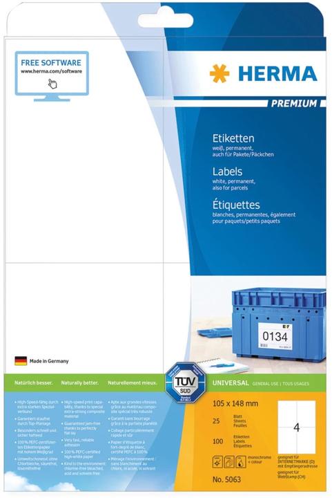 Produktbild HERMA Versandetiketten A4