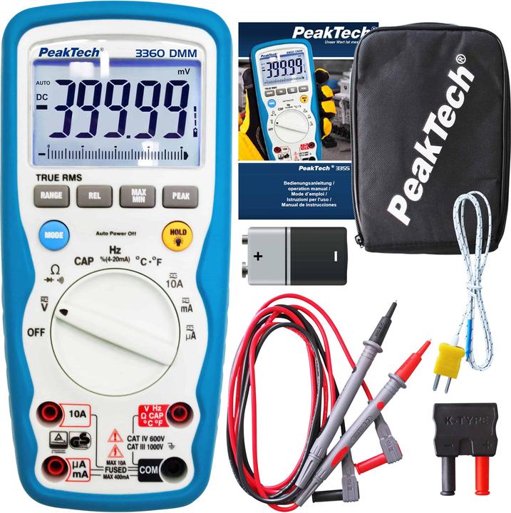 Actual product image Peaktech P 3360 True RMS digital multimeter (CAT III 1000V, CAT IV 600V)